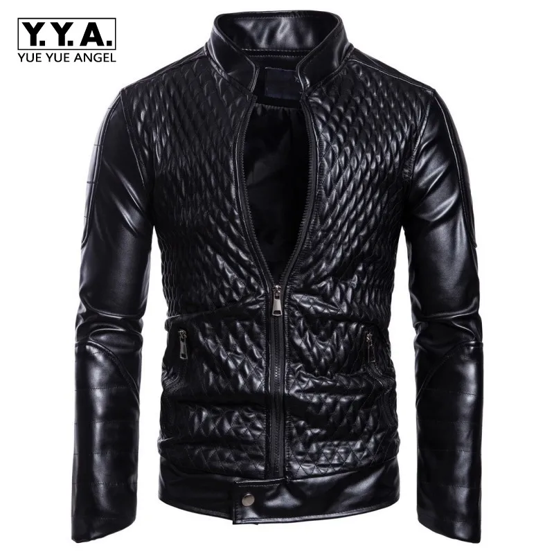 Mens Spring Autumn Jacket New Black PU Leather Jacket Men Red PU Leather Mens Jacket Men Coat Ropa De Hombre Windbreaker 3XL