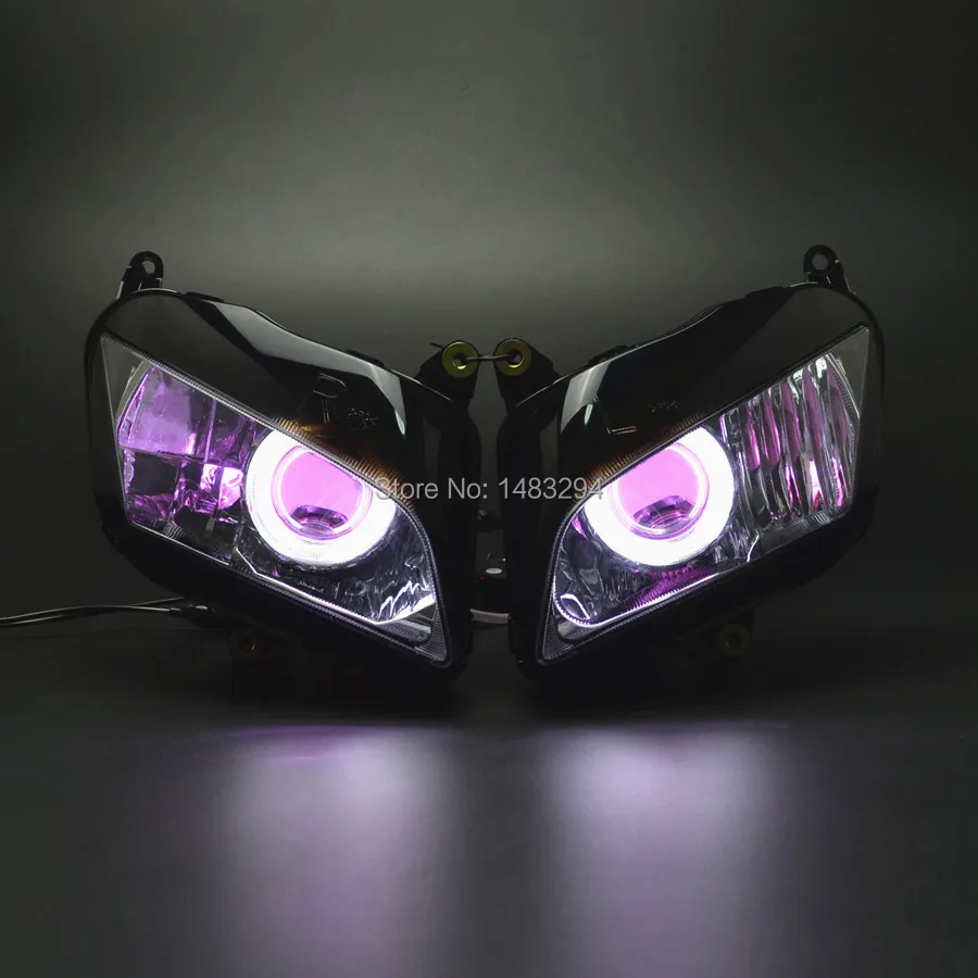 Custom Assembled HID Projector Conversion Headlight White Angel&Purple