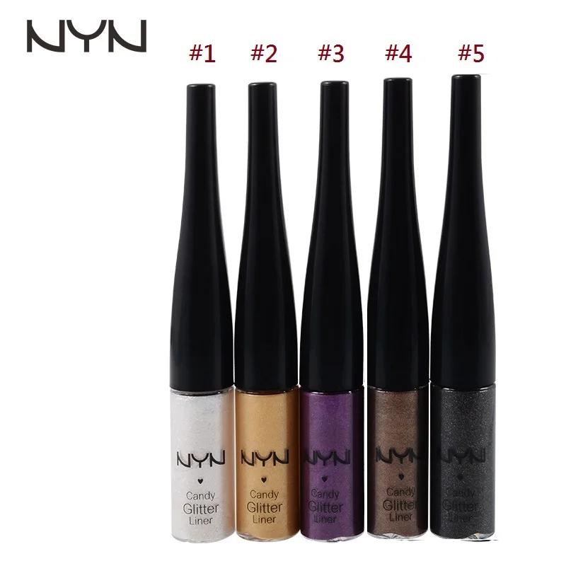 NYN Waterproof Glitter Liquid Eyeliner Brush Tip Gold/ Silver /Pearl