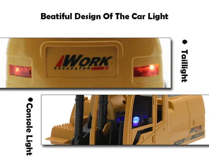 8-канальный Радиоуправляемый экскаватор, игрушки, дистанционное управление, грузовик, инженерный трактор, симулятор автомобиля, подарки с музыкой и светильник для мальчиков