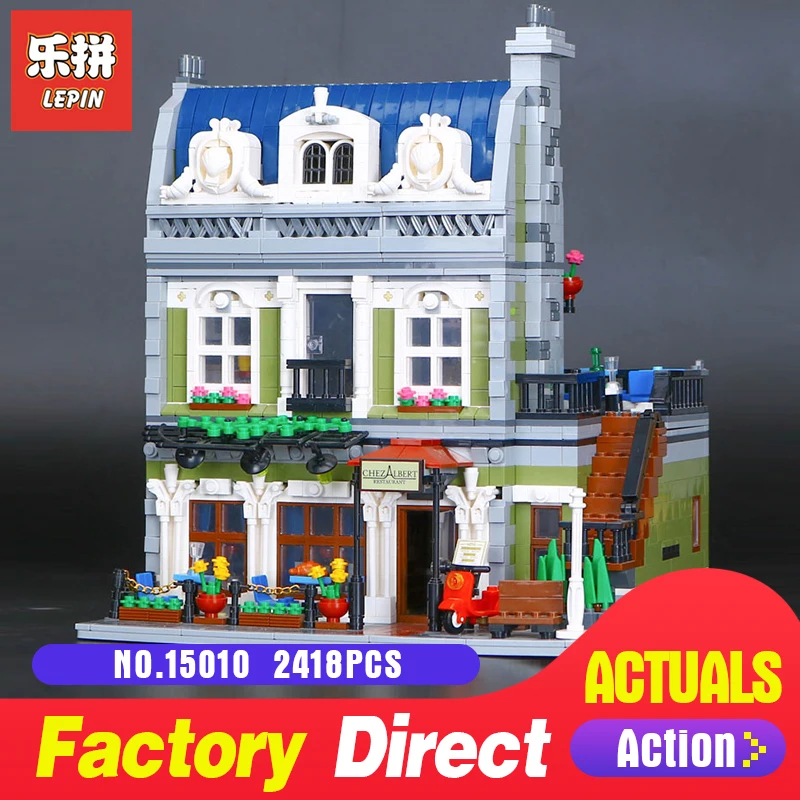 

Lepin 15010 2418Pcs Creator Series Expert City Street Parisian Restaurant Model Building Blocks Bricks 10243 Educational Toys