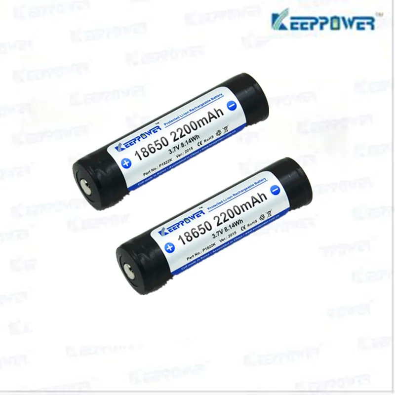 2 шт. Keeppower 18650 2200 мАч 3 7 V 8.14Wh Защищенный Литий-ионный аккумулятор оригинальный P1822K