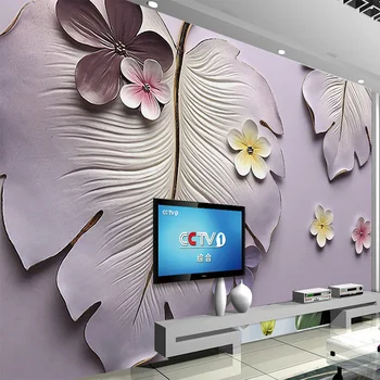 

Custom Photo 3D Wallpaper Flower Relief Banana Tree Living Room TV Background Wall Home Decoration Non-Woven Mural Wallpaper