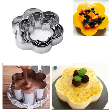 

5pcs DIY Stainless Steel Molds Vegetable Fruit Cutters Cake Moulds Cookie Biscuit Mould Plum Flower Baking Tools Fruit Cutters