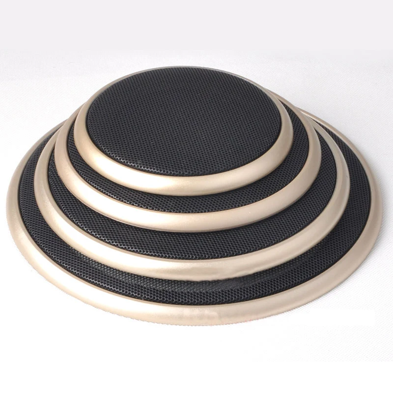 

For 4"/5"/6.5"/8"/10" inch Car Audio Speaker Conversion Net Cover Decorative Circle Metal Mesh Grille Protection #Golden+Black