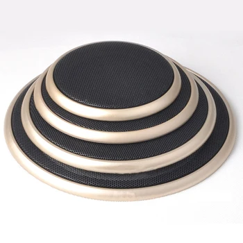 

For 4"/5"/6.5"/8"/10" inch Car Audio Speaker Conversion Net Cover Decorative Circle Metal Mesh Grille Protection #Golden+Black