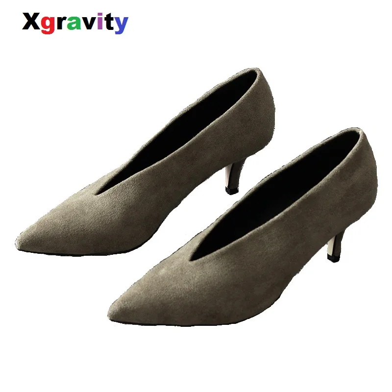 

Xgravity Sexy Designer Pumps New Spring Autumn Pointed Toe Thin Heel Woman Shoes Unique Lady Fashion Comfortable Footwear B265