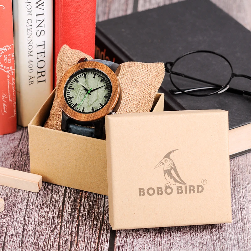 2018 BOBO BIRD Relogio Handcrafted Men Sandalwood Watch Wholesale Round Masculino OEM reloj hombre