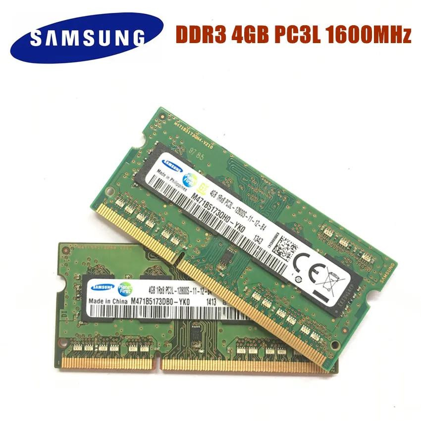 SAMSUNG 4GB 1R/2Rx8 PC3L-12800S DDR3 1600Mhz 4gb память для ноутбука 4G pc3 12800S 1600MHZ модуль для ноутбука SODIMM ram