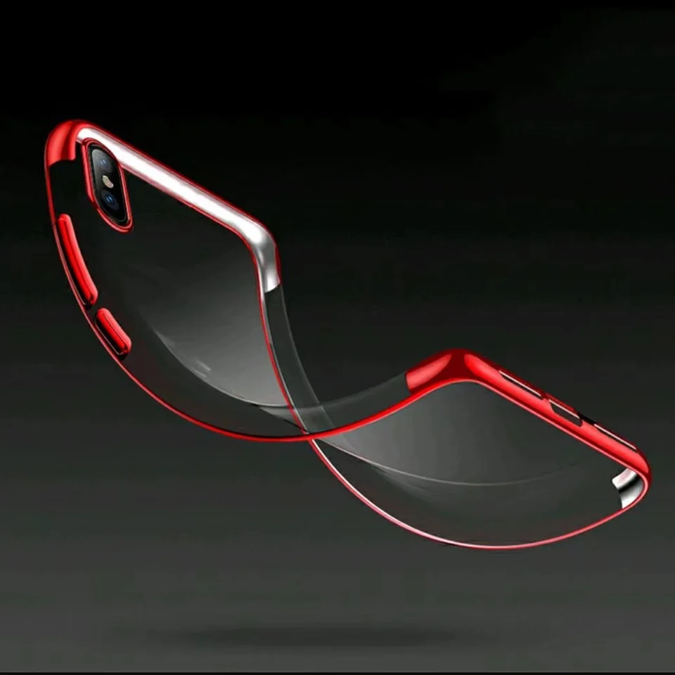 Тонкая рамка с блестками чехол для iphone X XS MAX XR SE 5 5S 6 6s 7 8 Plus блестящий прозрачный