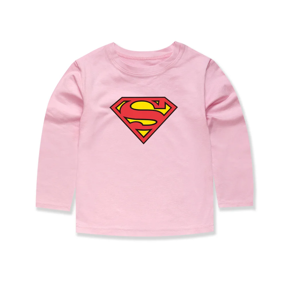 Phoebe Cat/Коллекция года, Осенняя детская футболка с суперменом футболка с длинными рукавами для мальчиков и девочек одежда для малышей Детские топы, футболки для малышей, От 2 до 14 лет