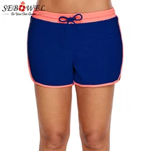 SEBOWEL, Коралловая отделка, кобальт, синий, размера плюс, одежда для плавания, шорты для женщин, летние, на завязках, для плавания, костюм для женщин, для плавания, Boardshorts, XXXL