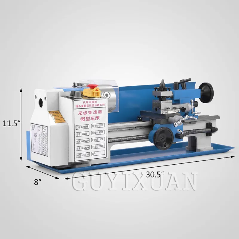 

GUYX Household mini lathe Table metal lathe Stainless steel high precision lathe Metal/wood products processing