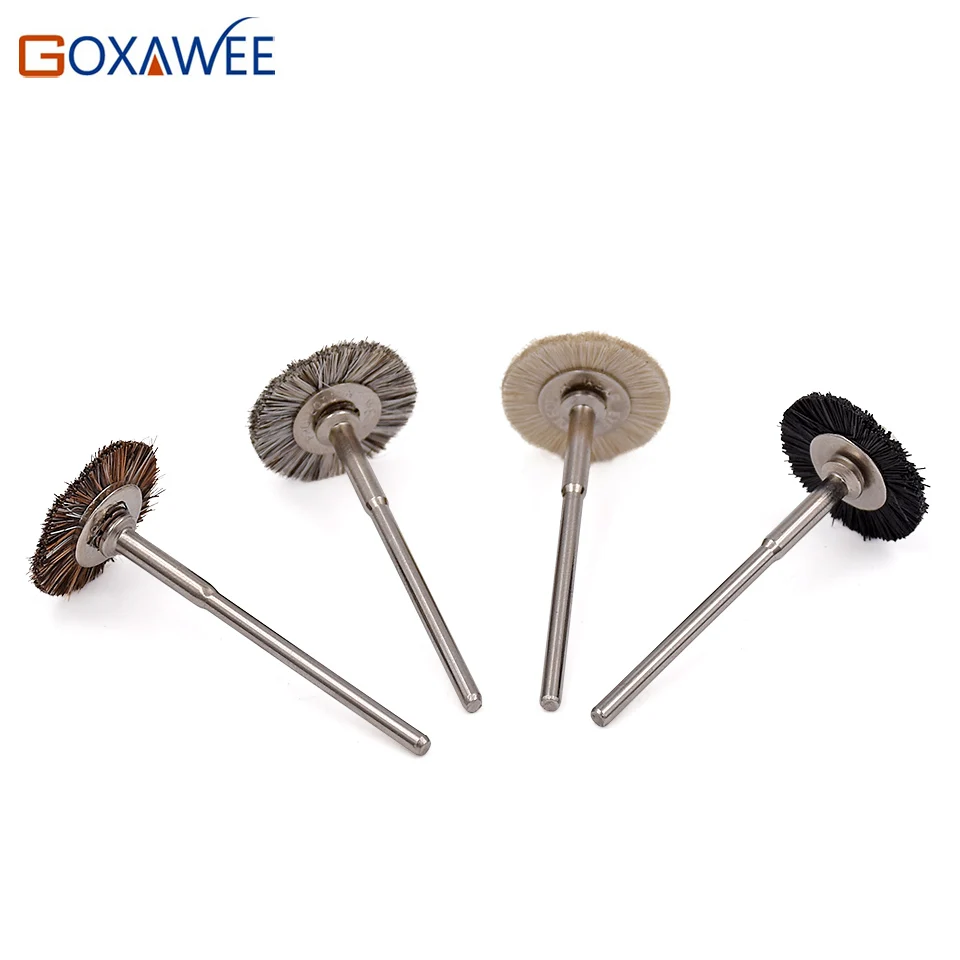 GOXAWEE, 10 шт., абразивные инструменты, кисть, дремель, аксессуары для инструментов, полировальная кисть, мини-размонтированная абразивная кисть, колесо, 19 мм и 2 шт. оправки