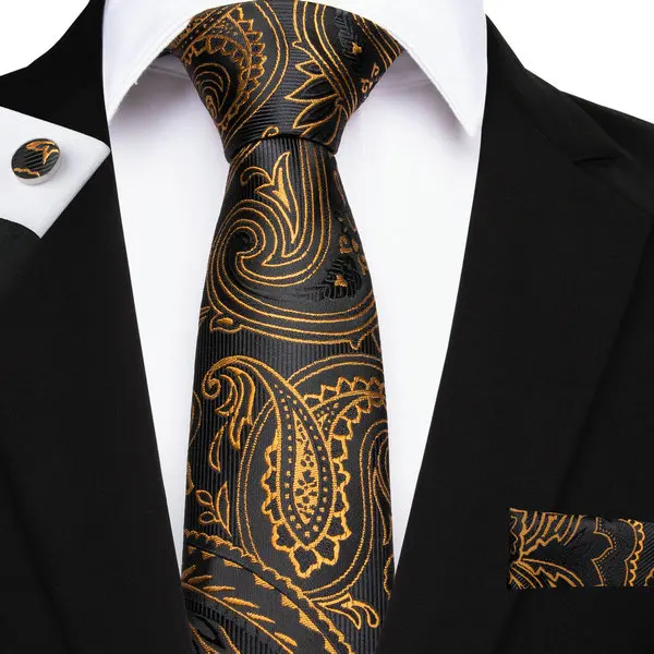 26 стильных мужских галстуков "пейсли", запонки, жаккардовые тканые галстуки на шею для мужчин, Свадебный деловой синий золотой розовый оранжевый Мужской галстук - Цвет: MJ-7052