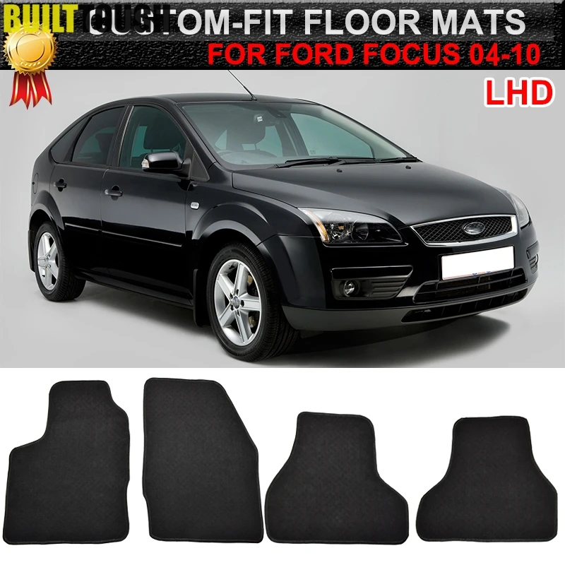 Для Ford Focus 2 2004-2010 LHD Автомобильный коврик подкладка нейлоновая резиновая подкладка Нескользящая 2005 2006 2007 2008 2009