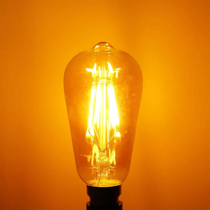 Затемнения 6 Вт ST64 Винтаж Светодиодная лампа edison Bulb B22 клетка Ретро COB Светодиодный свет лампы 220 в домашний декор висячая лампа теплый белый