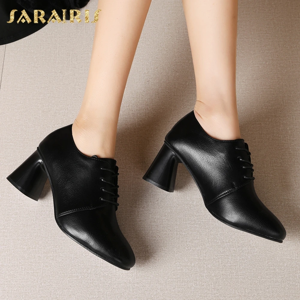

Large Size 42 Shoelaces Fashion women's Pumps Woman Shoes Strange high heels office lady elegant Black Shoes Woman Pumps Female