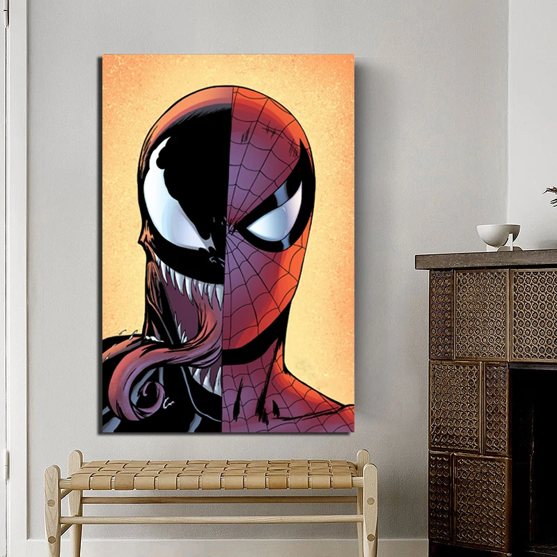 

Marvel Drawings Of Venom And Spiderman Canvas Painting Prints Living Room Home Decor Artwork Modern Wall Art Oil Painting Poster