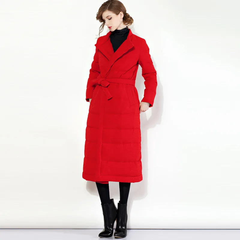 Зимняя куртка Женская пуховая куртка модная длинная дизайнерская утепленная верхняя одежда больших размеров парка пальто
