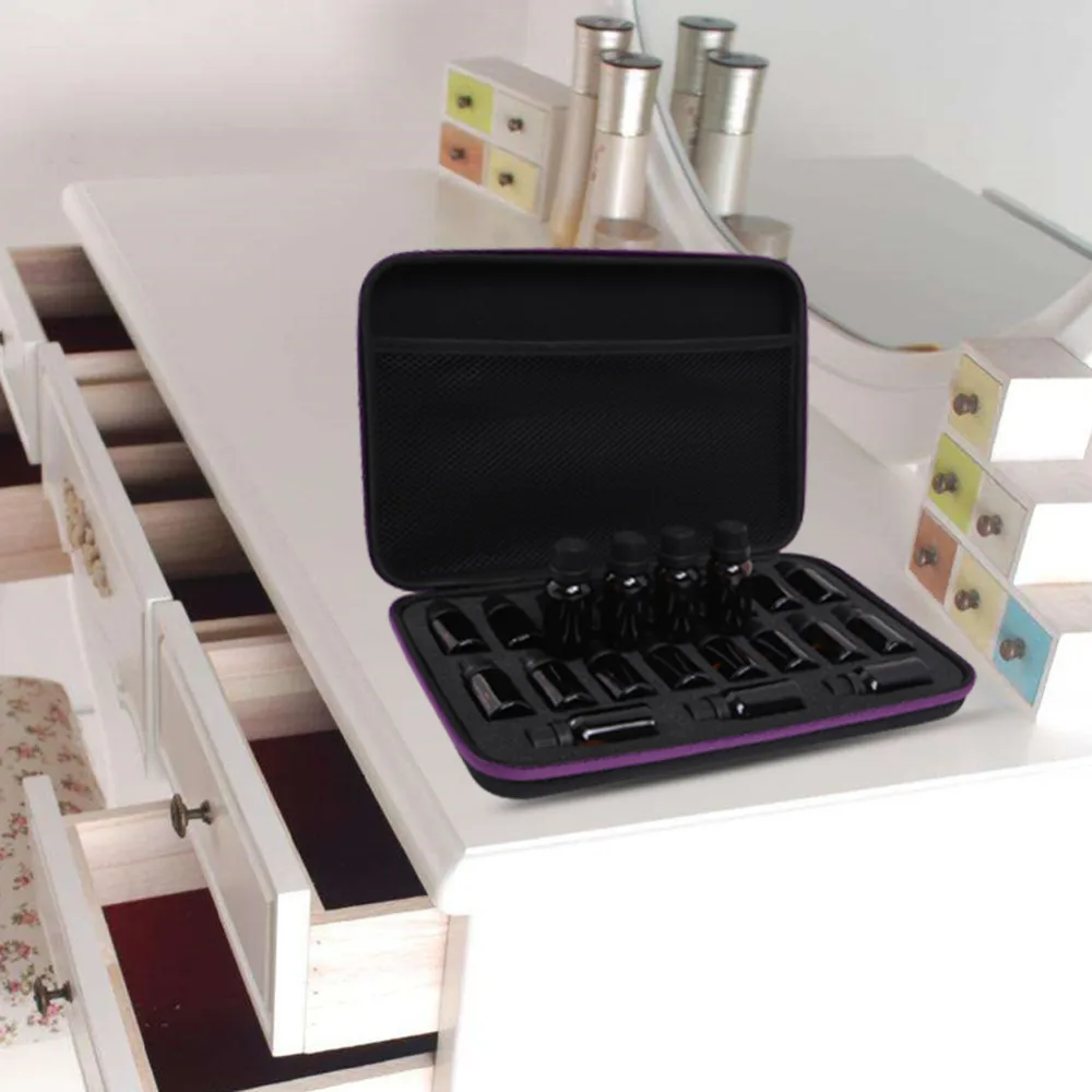 19 المقصورات زيت طبيعي حقيبة التخزين المحمولة السفر زجاجة عطر المنظم النساء جمع حالة مسمار البولندية أصحاب B4