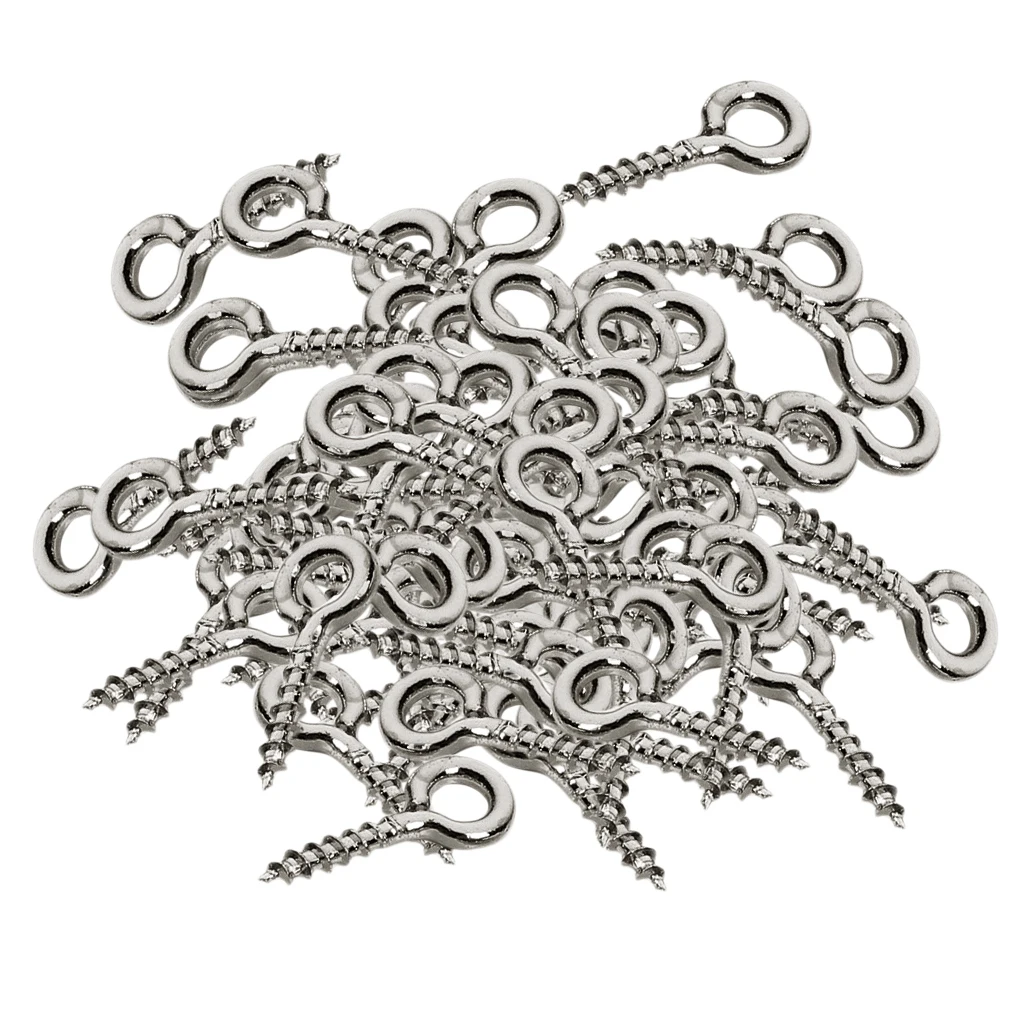 Phenovo 200 Pieces White K Screw Eyes Pins Eyelets Screw Ornaments Earrings Necklaces Jewelry Bag DIY Making Findings  