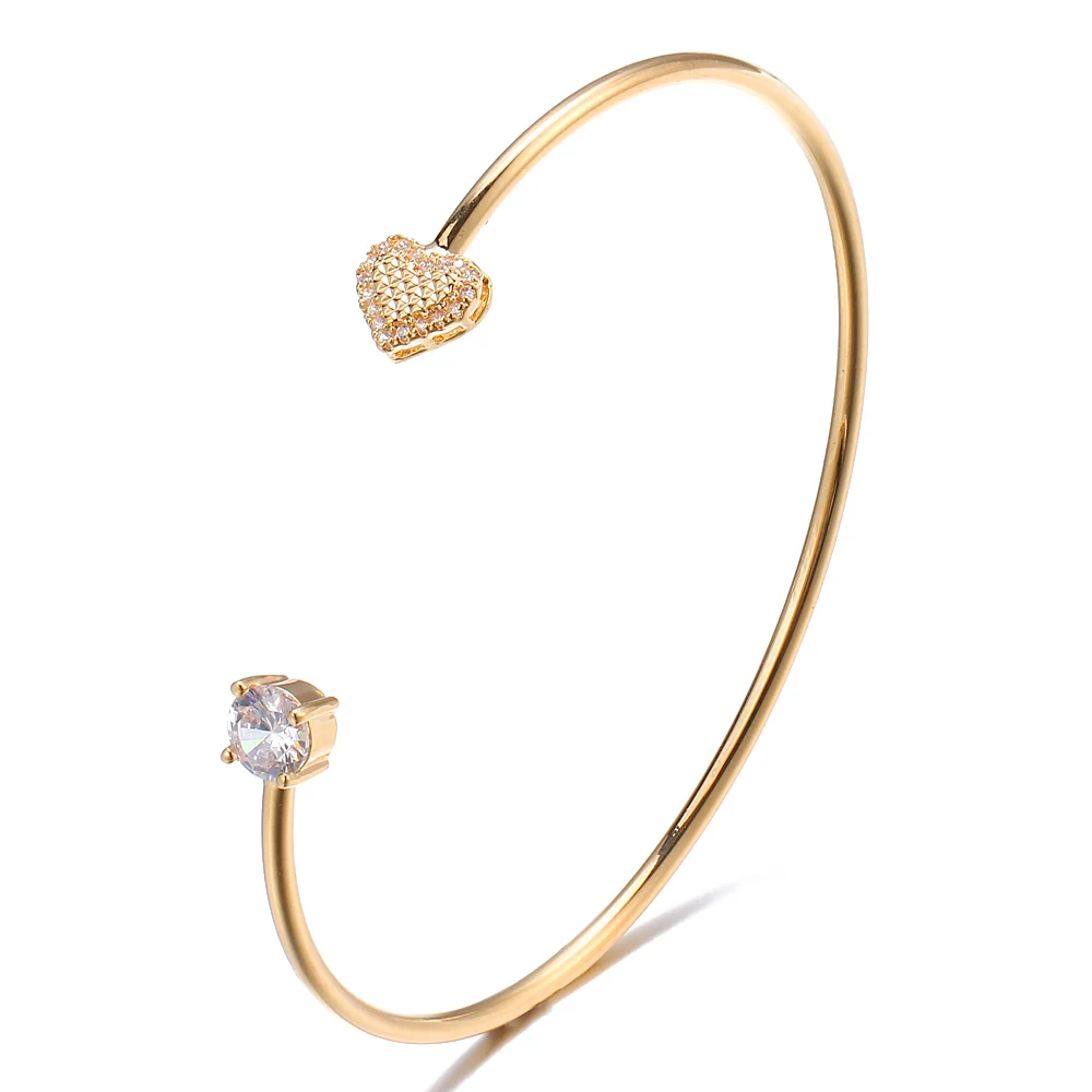 HONGHONG высококачественный браслет для женщин Сердце Циркон Открытый браслет личность вечерние ювелирные изделия подарок модные ювелирные изделия