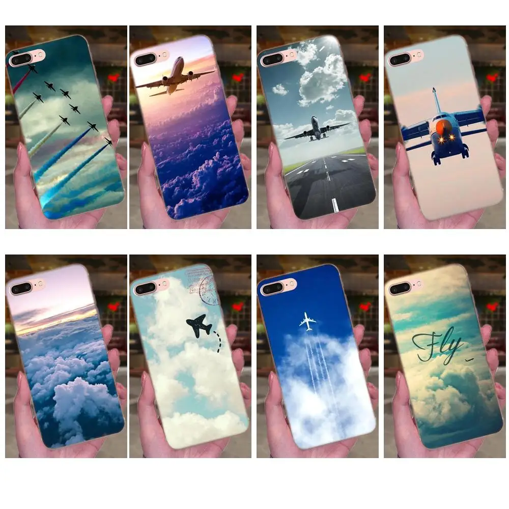 

Soft TPU Cell Case Aircraft Airplane Fly Travel Cloud Sky For Xiaomi Redmi Note 2 3 3S 4 4A 4X 5 5A 6 6A Pro Plus