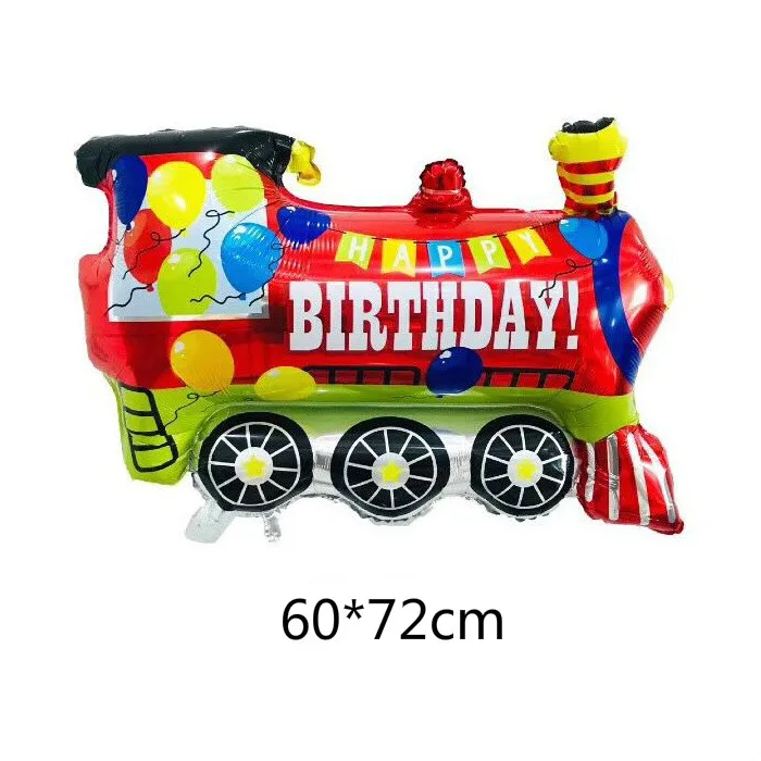 Мультяшный автомобиль фольгированный шар Свадебный автомобиль грузовик поезд шары Детские подарки с днем рождения украшения Globos мячики для детей, игрушки - Цвет: red train