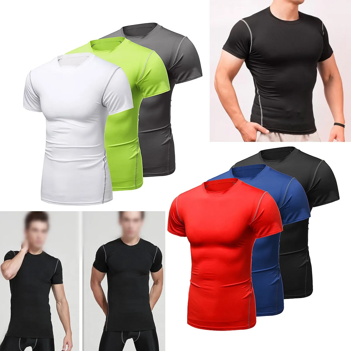 Summer Men Compression Tennis Jersey Tight Fitness Tank Top Gym