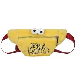 Осенне-зимняя стильная поясная сумка 100% кроличьей шерсти Sesame Street Fanny Pack Bananka bum Bag Женская подиумная поясная сумка