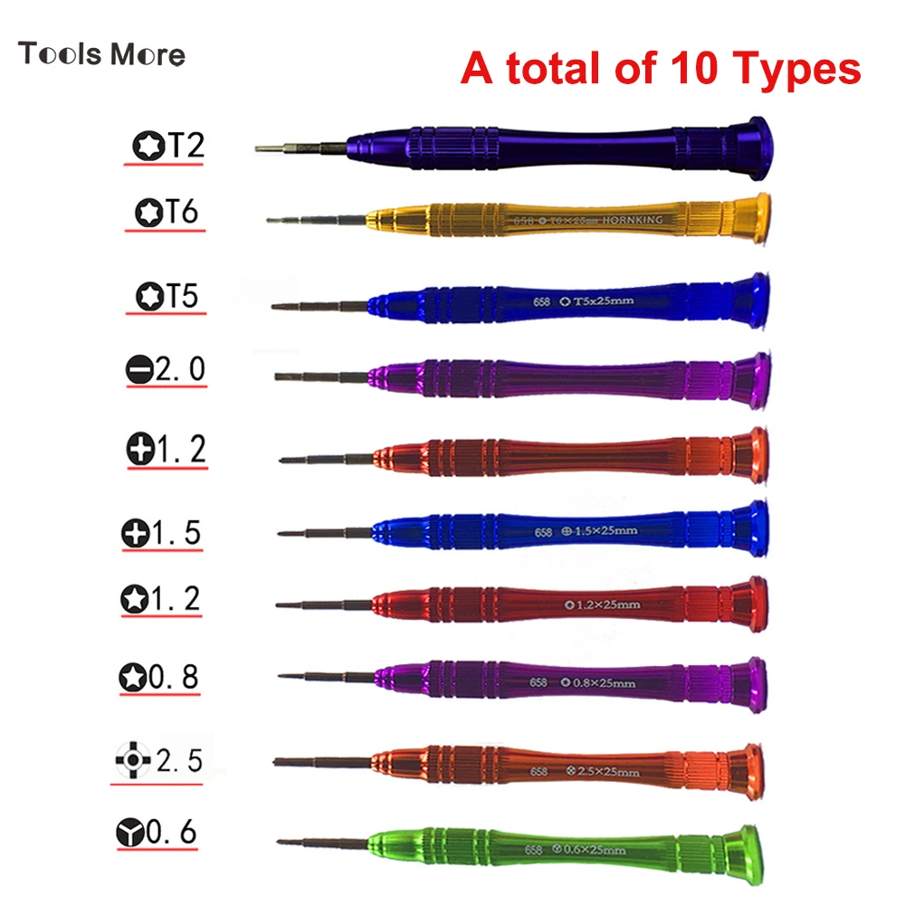 Точность специальные 2,5 Pinhead Phillips пять-star 0,8 1,2 Tri-Wing Y0.6 щелевые отвертка Набор инструментов для iPhone iPad Ноутбук