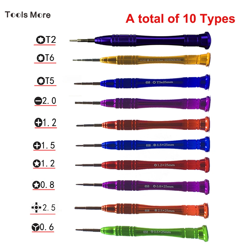 

Precision Special 2.5 Pinhead Phillips Five-star 0.8 1.2 Tri-Wing Y0.6 Slotted Torx Screwdriver Tool Set for iPhone iPad Laptop