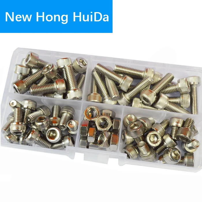 Socket Cap Screw Metric Hex Allen Head Bolt Assortment Kit 75Pcs