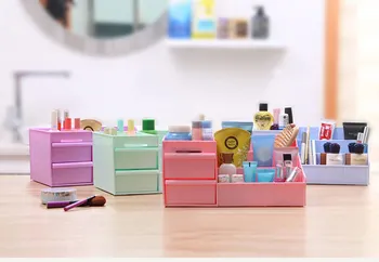 

1PC Multi-grid plastic box desktop storage box cosmetic case remote control holder objects Container makeup organizer OK 0219