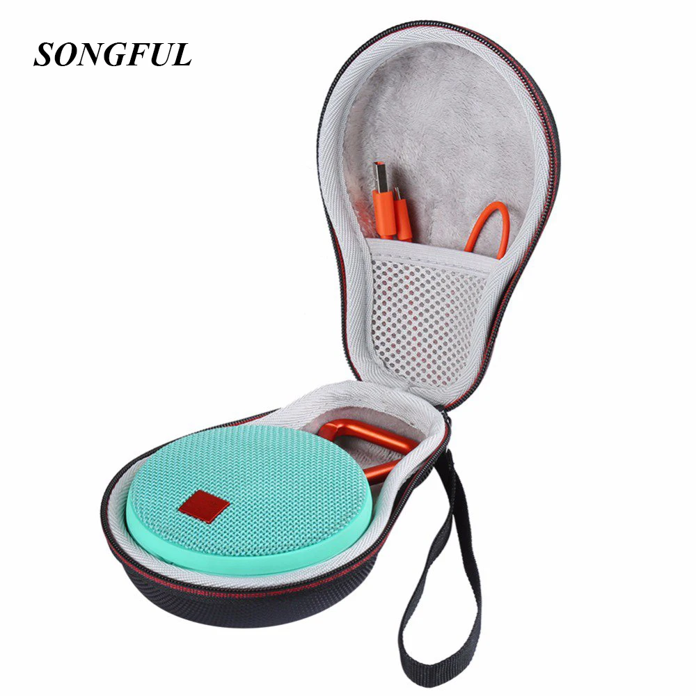 

Travel EVA Hard Carrying Wireless Speakers Case For JBL Clip 2 Waterproof Speaker Fits For USB Cables Charger Storage Strap Bag