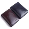 Men's wallet carteira masculina 100% Wax oil skin leather short  male pocket clutch wallet mens money bag porte feuille hombre ► Photo 2/6