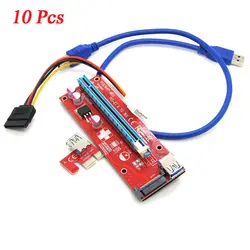 10x USB 3.0 pci-e Express 1x to16X Extender Riser совета адаптер карт комплекты + кабель futural цифровой Прямая доставка JULL19