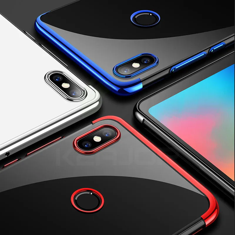 Luxury Xiaomi Max 3 Max3 Case bumper Colorful Plating Transparent TPU Cover for Mi Silicone Thin Coque on | Мобильные телефоны и