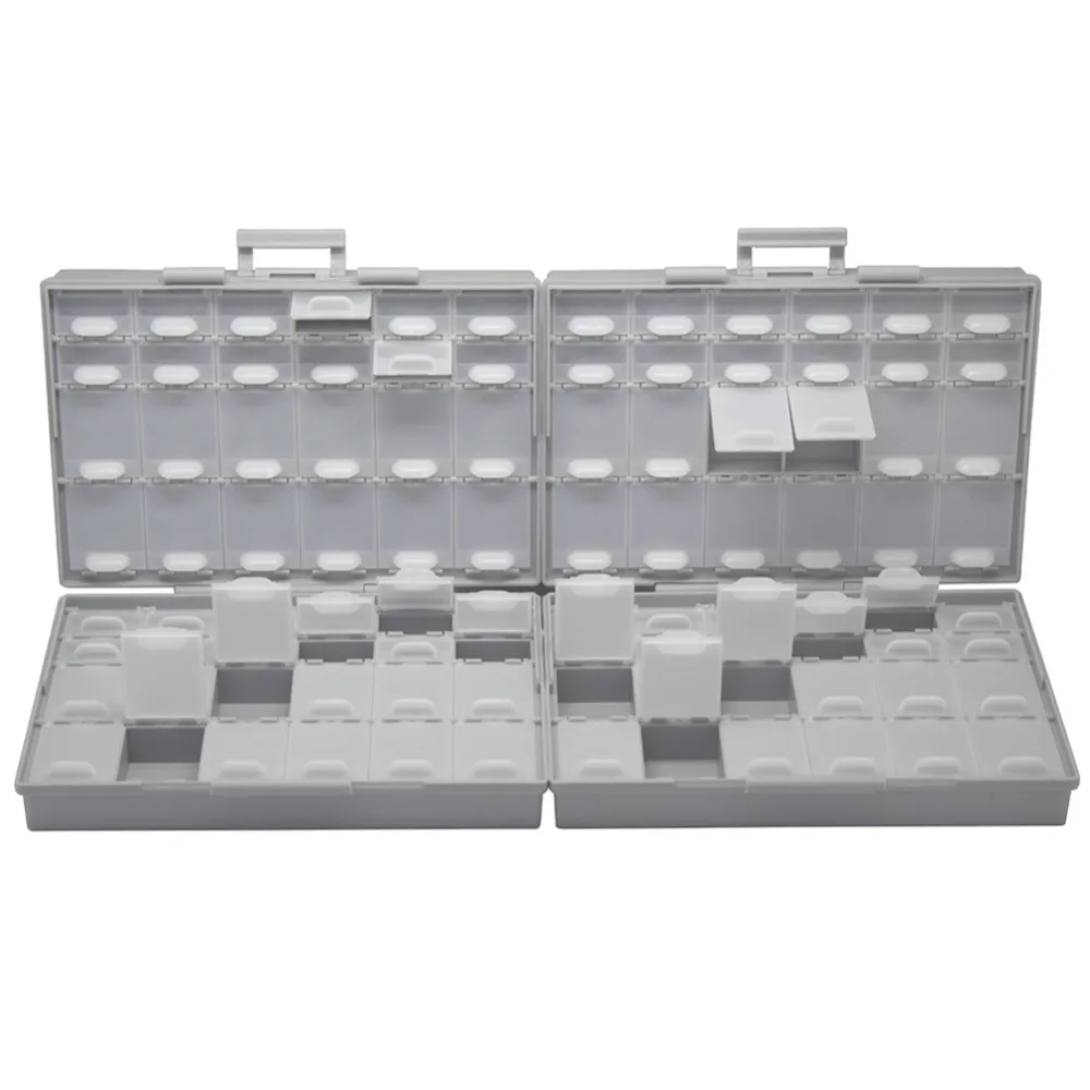 AideTek Box Organizer Craft Beads Storage lids empty enclosure SMD SMT organizer surface mount plastic toolbox label 2BOXALL48