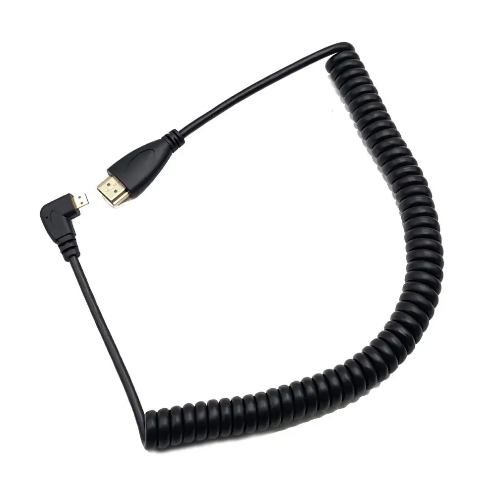 Прямоугольный Спиральный Micro HDMI-совместим с HDMI-совместимый Штекерный