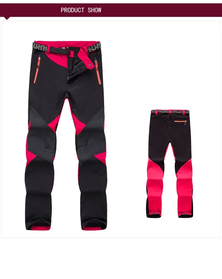 Caminhadas ao ar Inverno para Mulheres Outono à Prova de Vento Facecozy Retalhos Livre Calças Softshell Interior Fleeces Trekking & Acampamento Quentes 10 High Quality Esporte e Lazer