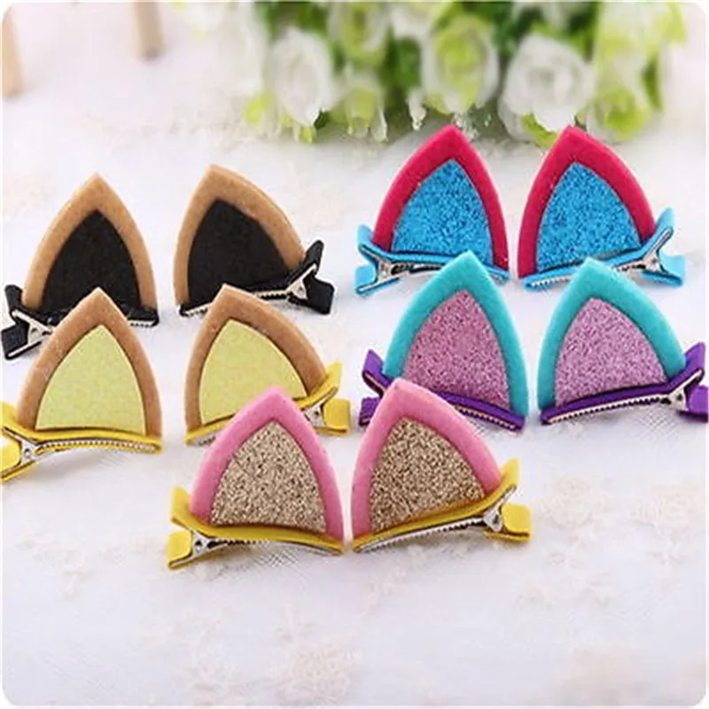 

Hot Baby Girl Women Fashion Cartoon Hairwear Cat Ear barrettes Hair Clips Barrette Cute Viscose Hairpin 6 Kinds Available