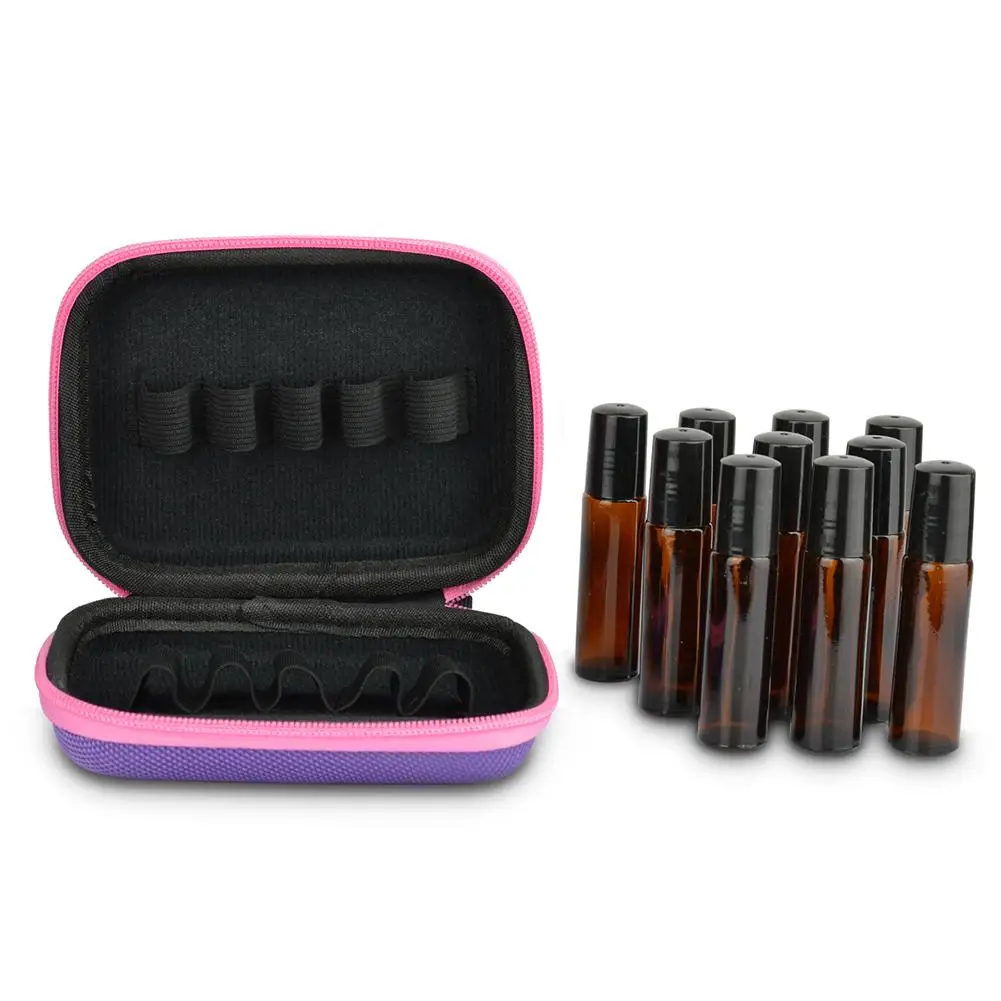10 Compartments Portable Essential Oil Bag 10ML Rolling Bead EVA Shockproof Storage Box Travel Carrying Case Bag Large Capacity