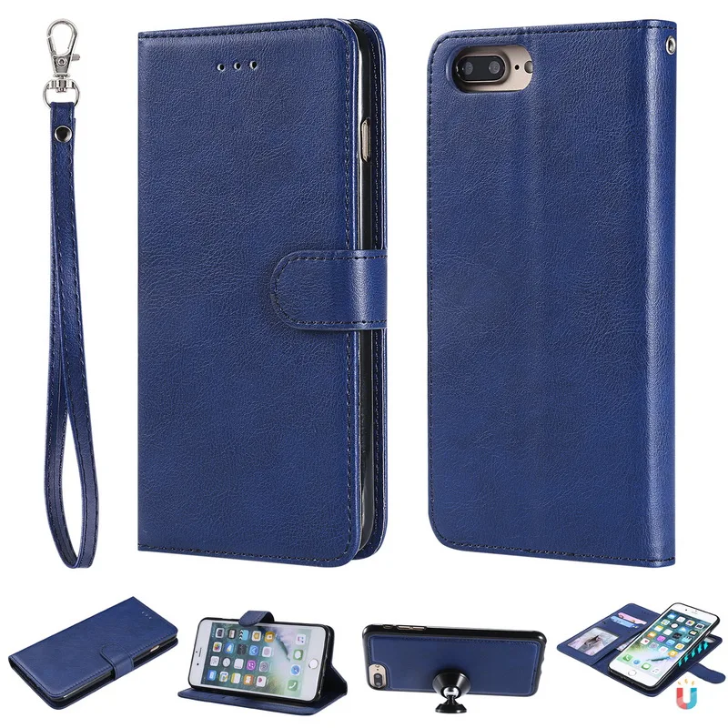 

2 in 1 Detachable Folio Wallet Magnetic Leather Cover Case for iphone 11 Pro max X XS Max XR SE 5 5S 6 6S 7 8 Plus Phone