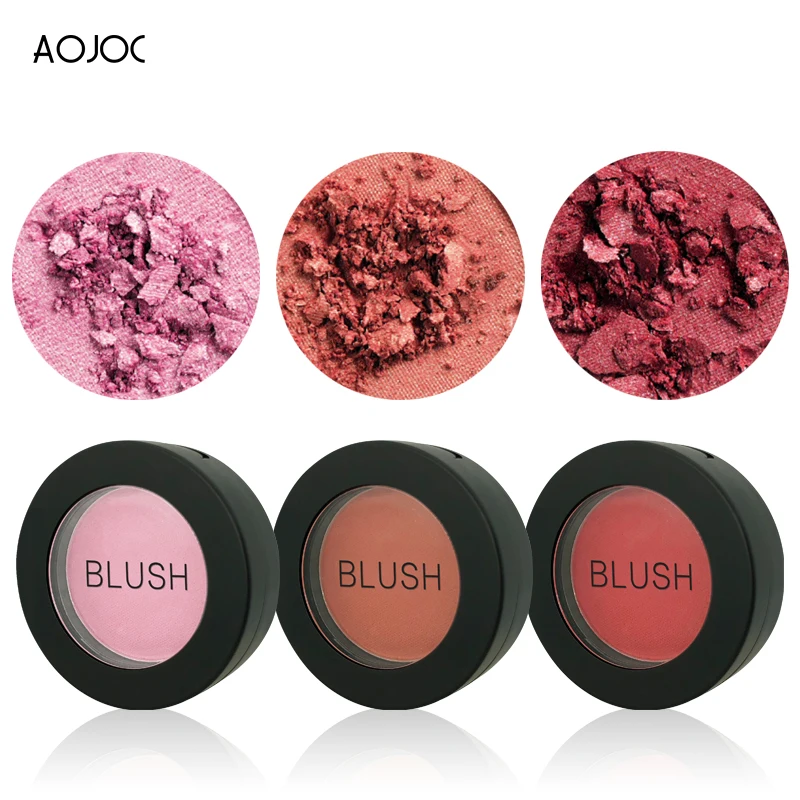 

Aojoc Professional Makeup for woman Cheek Powder Blush Palette 3Color blusher Powder pressed Foundation Face Makeup Matte Blush