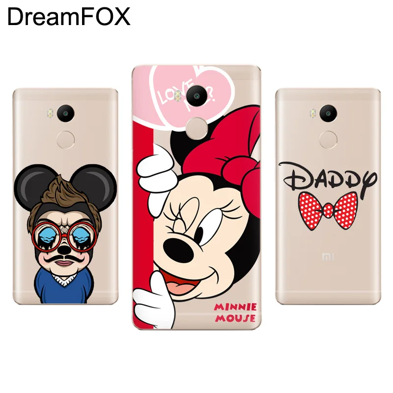 DREAMFOX L299 новый модный Микки Маус Мягкие TPU силиконовый чехол для Xiaomi Redmi Note 3 4 5 плюс