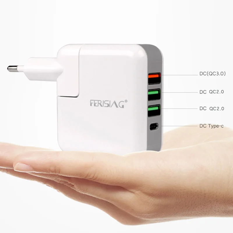 Pаспродажа FERISING 60 Вт font b usb b font type C настенное зарядное устройство QC3.0 QC4.0 мощность для Apple MacBook iPhone XS XR Xiaomi font b USB b font C быстрая PD Быстрая зарядка 3,0 4,0