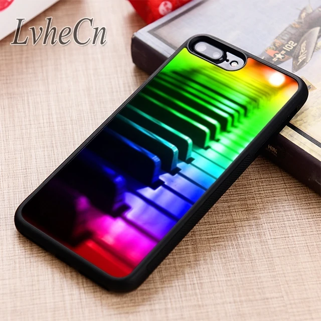 Радужный чехол для телефона LvheCn с пианино-ключами iPhone 5 6 6s 7 8 plus X XR XS max 11 12 Pro Samsung