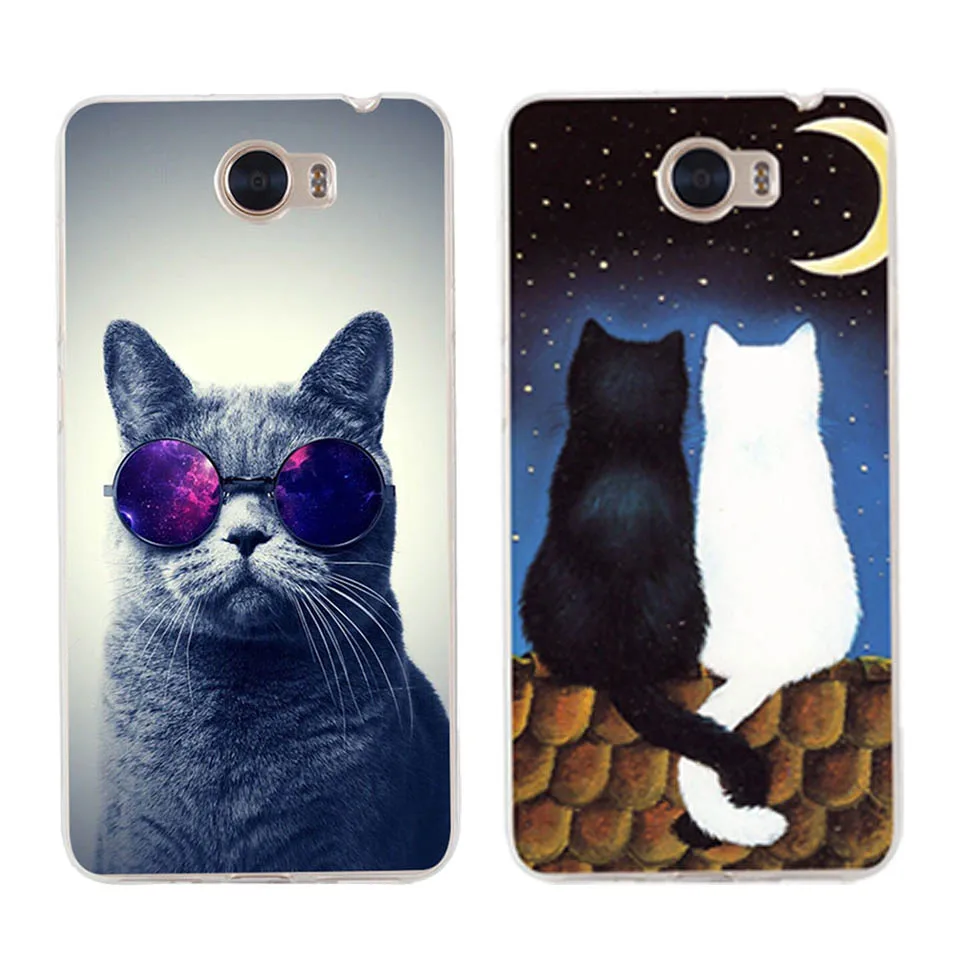 Fashion Phone Case For Huawei P10 lite Y5 2017 Y6 II Pro Y7 Nova2 Plus Mate 9 10 P8 P9 Lite Honor 6A Cat Coque Back |